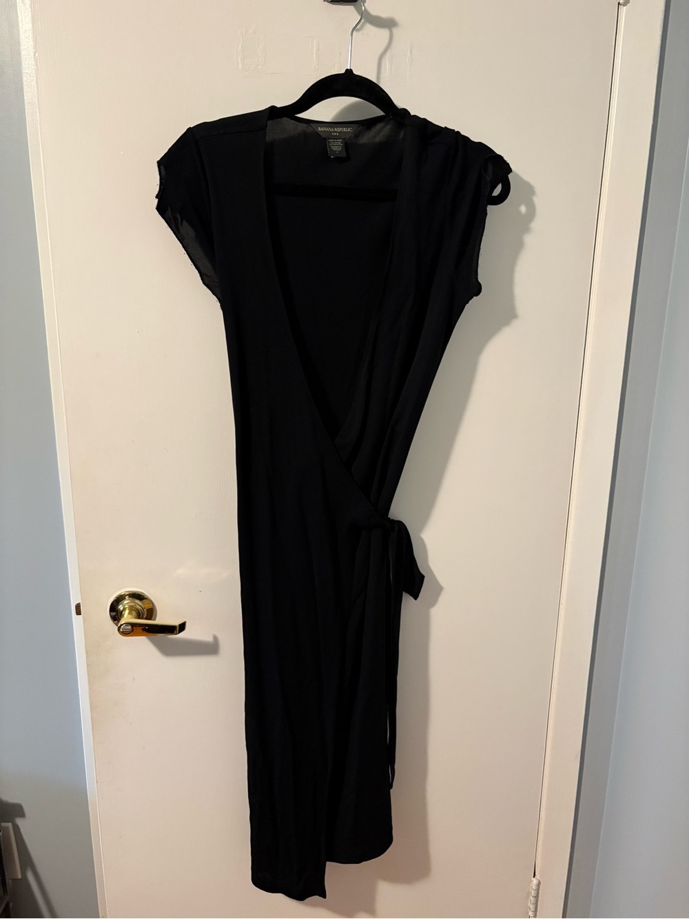 Banana Republic Black Wrap Midi Dress